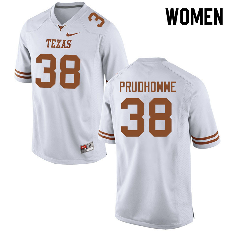 Women #38 Tremayne Prudhomme Texas Longhorns College Football Jerseys Sale-White